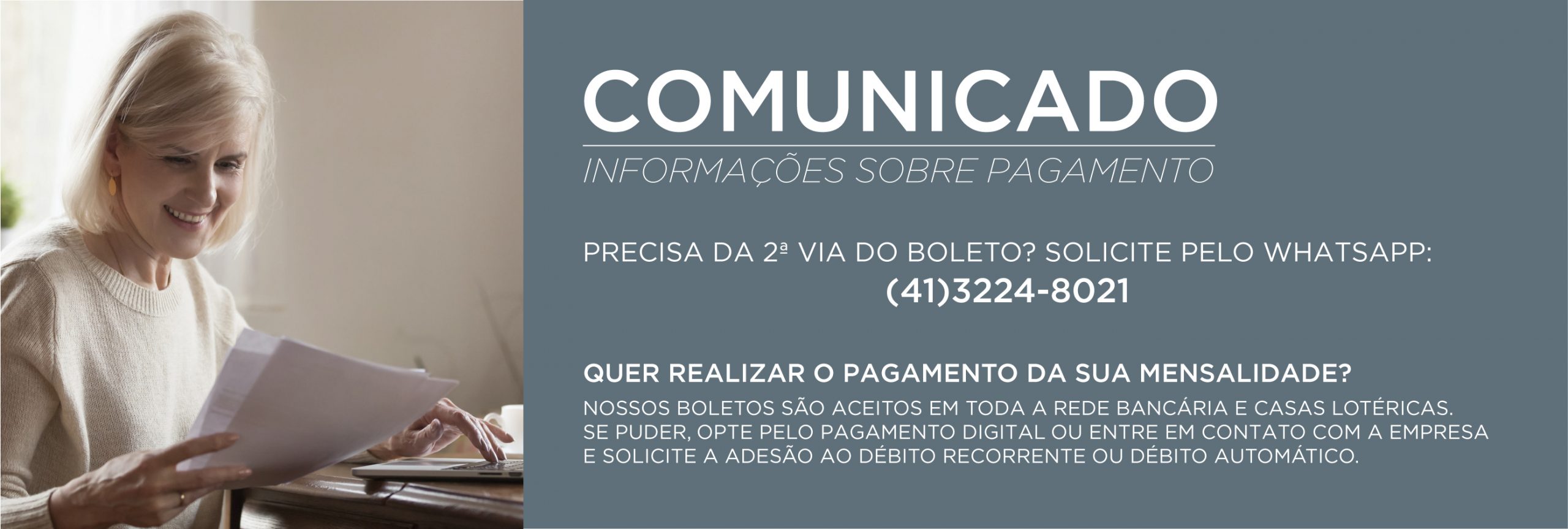 Solicite atendimento pelo (41) 3224-8021
